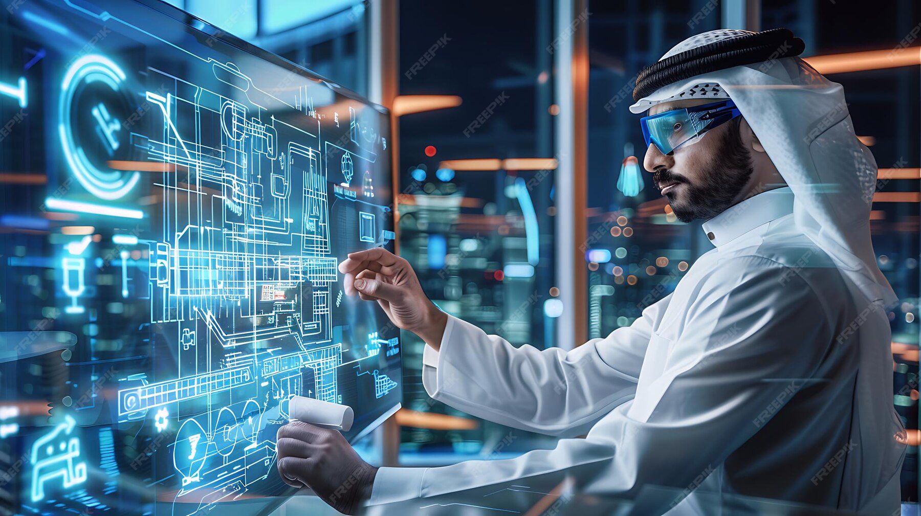 arab-man-glasses-interacting-with-digital-screen-technology-innovation-future-progress_763023-3697